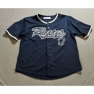 Tampa Bay Rays Meadows Jersey Boys‎ XXL Blue Button Short Sleeve Youth.